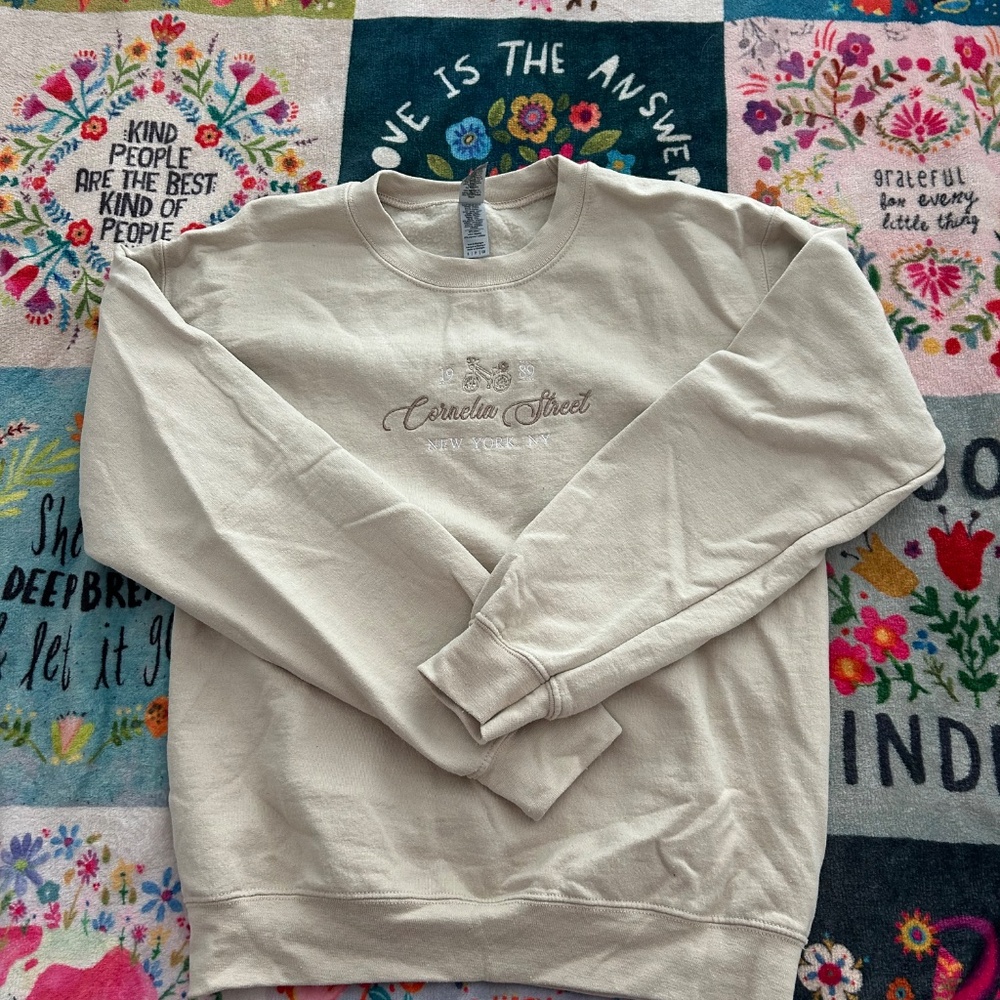 CUSTOM TAYLOR SWIFT MERCH - Cornelia Street Embroidered Sweatshirt - Size S